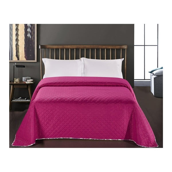 Violeti rozā mikrošķiedras gultas pārklājs Decoking Vivian, 240 x 260 cm