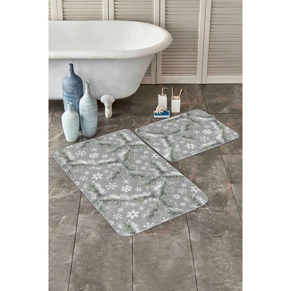 Pelēki vannas istabas paklājiņi (2 gab.) 60x100 cm – Mila Home-image-3