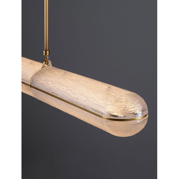 Misiņa krāsas metāla LED piekaramā lampa ar regulējamu spilgtumu ar stikla abažūru Gloree – Nova Luce-image-3
