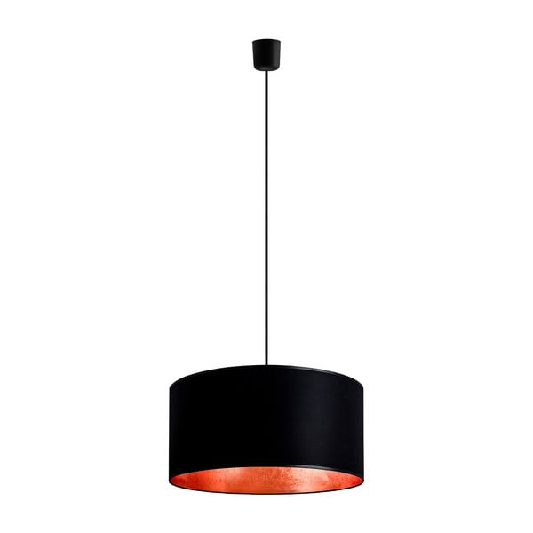 Melna griestu lampa ar vara krāsas detaļām Sotto Luce Mika, Ø 40 cm