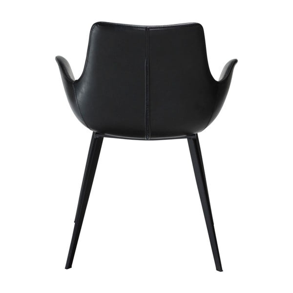 Melns mākslīgās ādas dekorss ēdamistabas krēsls ar roku balstiem DAN-FORM Denmark Hype-image-2