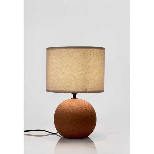 Terakotas oranža keramikas galda lampa ar auduma abažūru (augstums 32 cm) Irvin – Yes Everyday-image-1