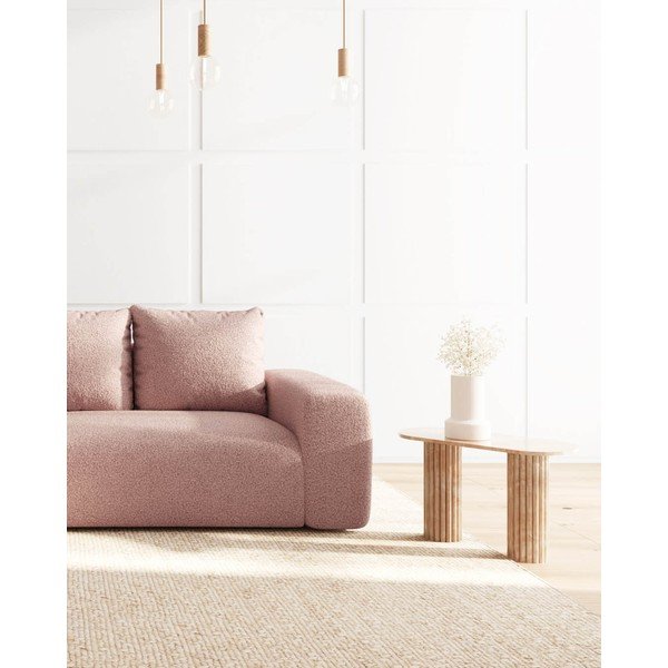 Gaiši rozā stūra dīvāns no buklē auduma (kreisais stūris) Feiro – MESONICA-image-4