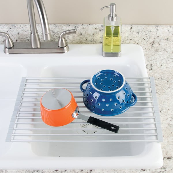 Sudraba krāsas alumīnija trauku žāvētājs izlietnei Metro – iDesign-image-3