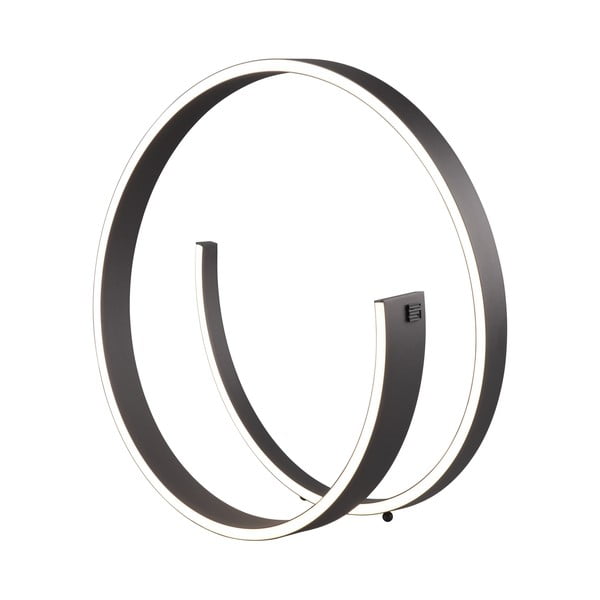 Melna LED galda lampa ar balss vadību/ar mobilās lietotnes vadību un metāla abažūru (augstums 45 cm) Cinardi – CINQUE