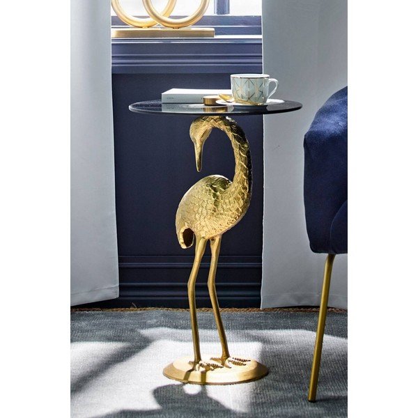 Apaļš sānu galdiņš ar stikla galda virsmu ø 40 cm Galapagos – Jotex-image-3