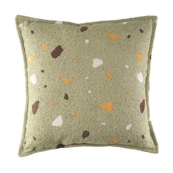 Zaļš bērnu dīvāna spilvens no buklē/šenila auduma Terrazzo Block – Wigiwama