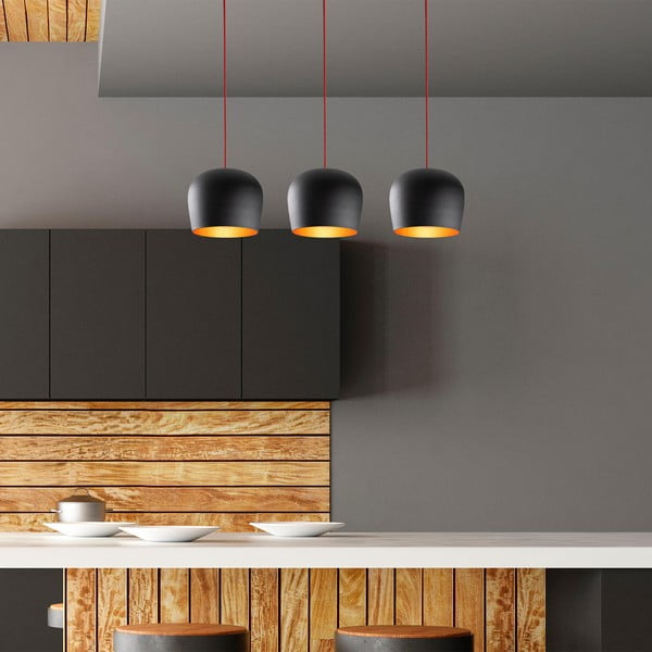 Melna piekaramā lampa ar metāla abažūru Berceste – Opviq lights-image-2