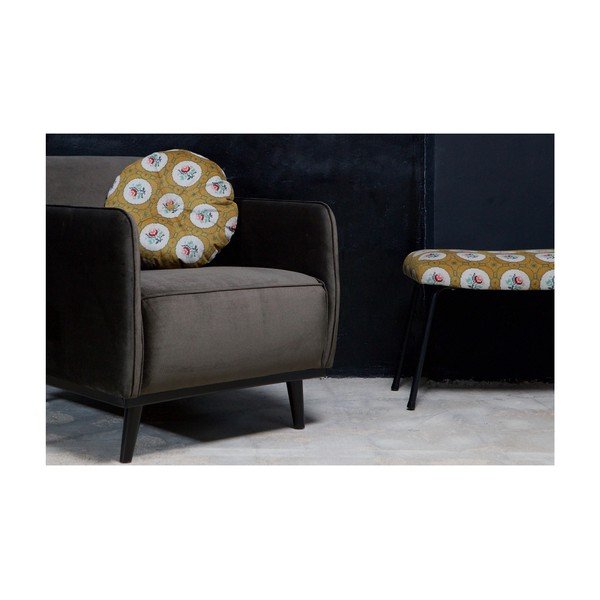 Dekoratīvs apaļš spilvens okera dzeltenā krāsā BePureHome Granny , ø 45 cm-image-1