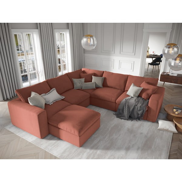 Rozā modulārā dīvāna divpusējā stūra daļa Windsor & Co Sofas Galaxy-image-1