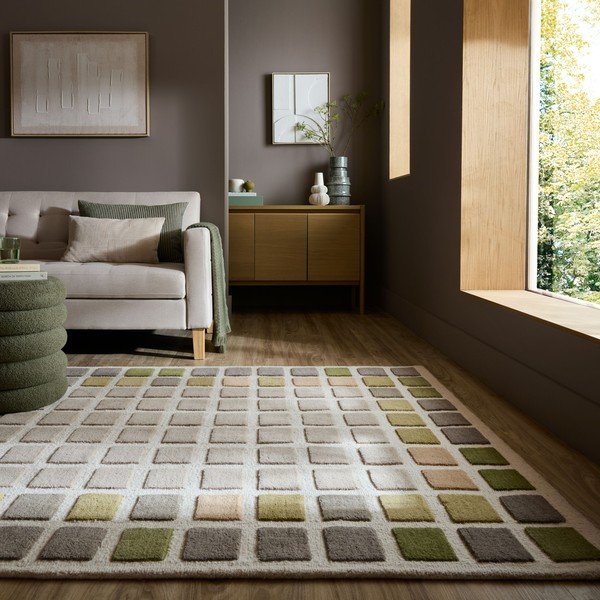 Zaļš ar rokām darināts vilnas paklājs 200x290 cm Renga Wool – Flair Rugs-image-1