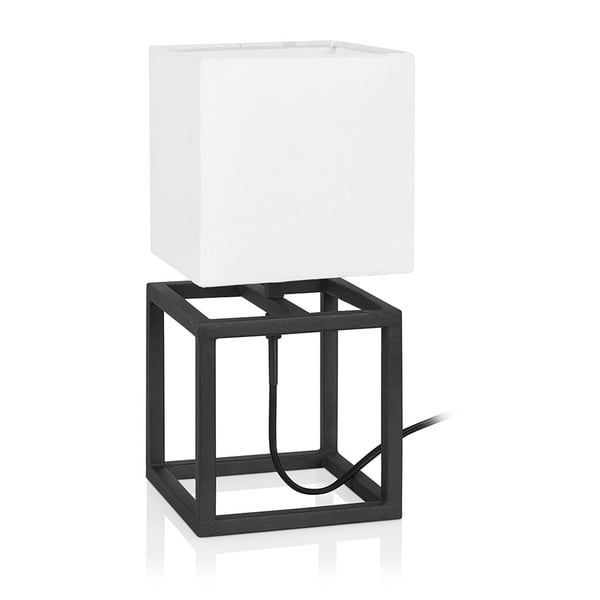 Melnbalta galda lampa Markslöjd Cube, 15 x 15 cm