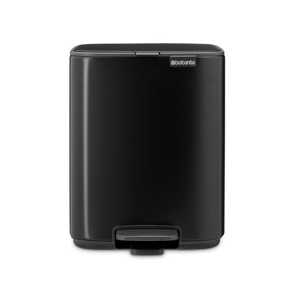 Matēti melna tērauda atkritumu tvertne ar pedāli 7 l Bo – Brabantia-image-4