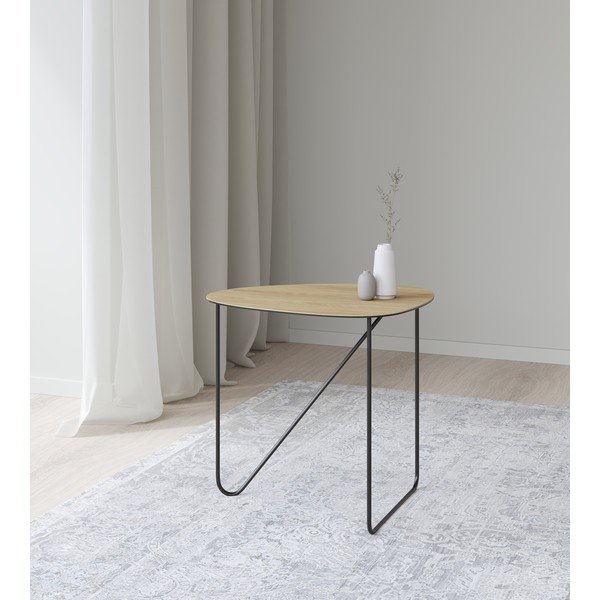 Dabīga toņa metāla žurnālgaldiņš 37x44 cm Curve M Wood – LIND DNA-image-2