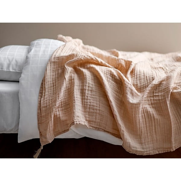 Bēšs kokvilnas divguļamās gultas pārklājs Södahl Poetry, 200 x 260 cm-image-2