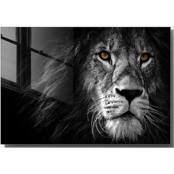 Stikla glezna 70x50 cm Lion – Wallity