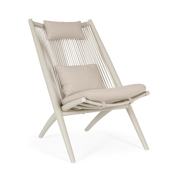 Bēšs metāla dārza atpūtas krēsls Aloha – Bizzotto