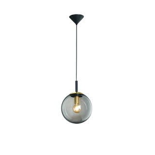 Melna stikla griestu lampa Fischer & Honsel Dini, ø 25 cm