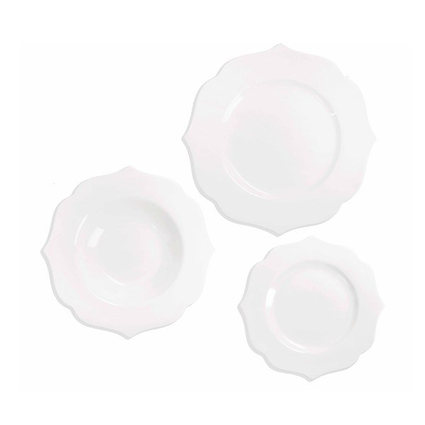 Pusdienu komplekts (18 gab.) no sintētiskā kaula porcelāna 6 personām Queen – Brandani