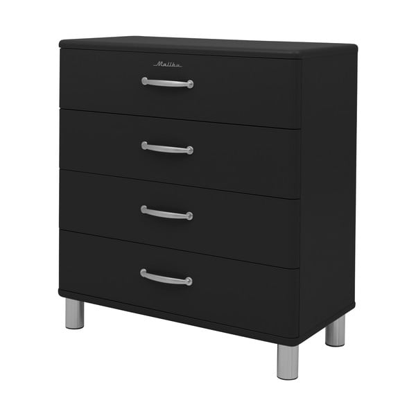 Melna augsta kumode 86x92 cm Malibu – Tenzo-image-1