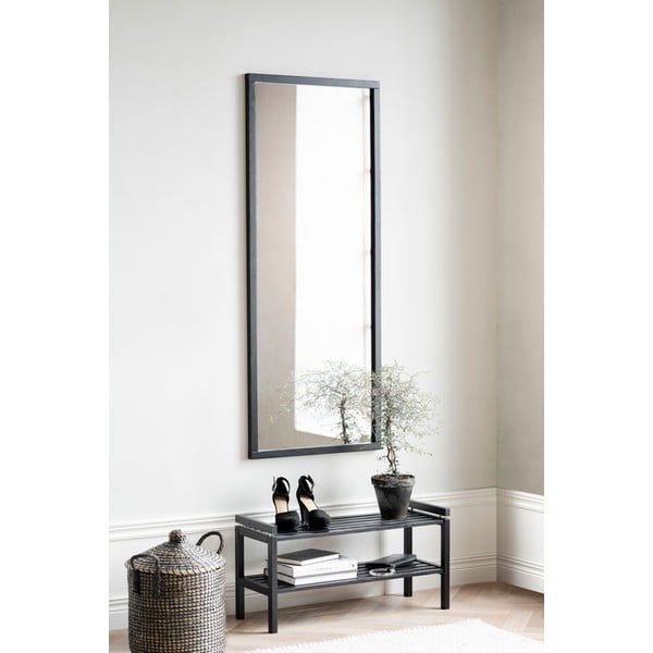 Melns ozola masīvkoka apavu plaukts Confetti – Rowico-image-1