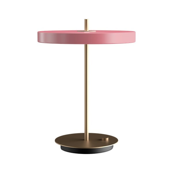 Rozā LED galda lampa ar regulējamu spilgtumu un metāla abažūru (augstums 41,5 cm) Asteria Table – UMAGE