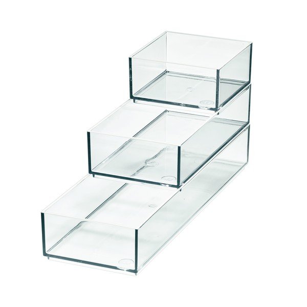 Vannas istabas kosmētikas organizatori no pārstrādātas plastmasas (3 gab.) Stack & Slide – iDesign-image-2
