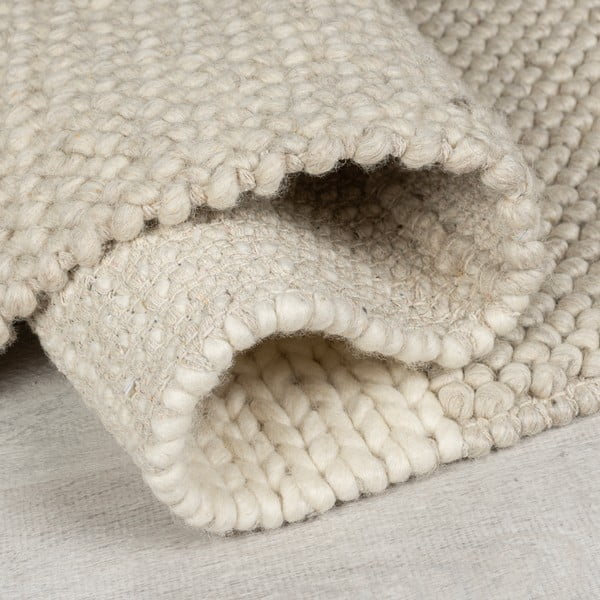 Bēšs ar rokām darināts paklājs no vilnas maisījuma 120x170 cm Minerals Patchwork – Flair Rugs-image-2