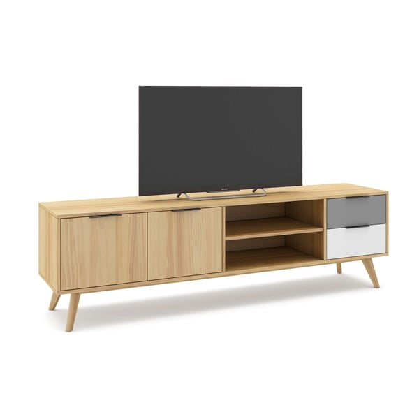 Dabīga toņa TV galdiņš no priedes 180x53 cm Elfa – Marckeric-image-4