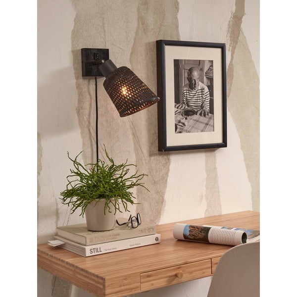Melna sienas lampa ø 15 cm Java – Good&Mojo-image-4