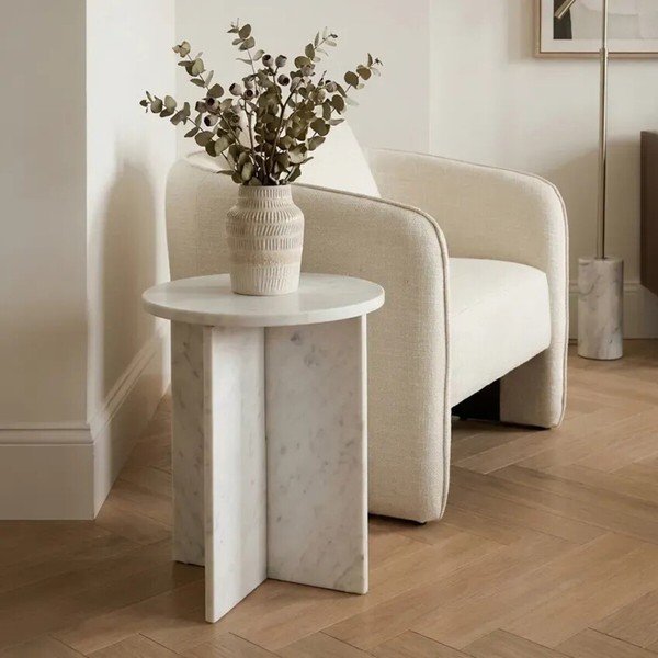 Marmora apaļš sānu galdiņš ø 40 cm Savio – Premier Housewares-image-1