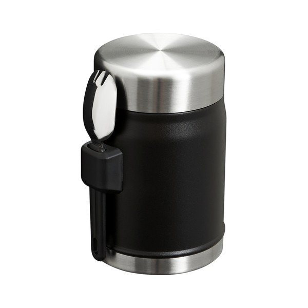 Matēti melns nerūsējošā tērauda termoss pārtikai 400 ml Legendary Food Jar + Spork Black 2.0 – Stanley-image-2