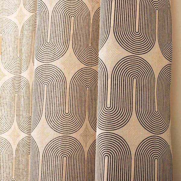 Melns/bēšs aizkars 140x240 cm Ondine – douceur d'intérieur-image-4