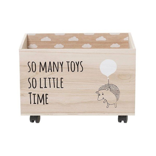 No koka paulovnijas izgatavota rotaļlietu glabāšanas kaste uz riteņiem Bloomingville Storage Box-image-1