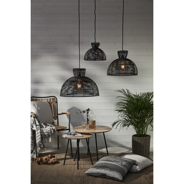 Melns āra abažūrs griestu lampai Star Trading Runde, ø 37,5 cm-image-4