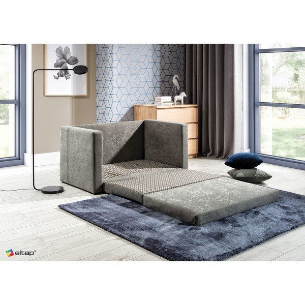 Pelēks salokāms dīvāns no šenila auduma 132 cm Neva – ELTAP-image-3