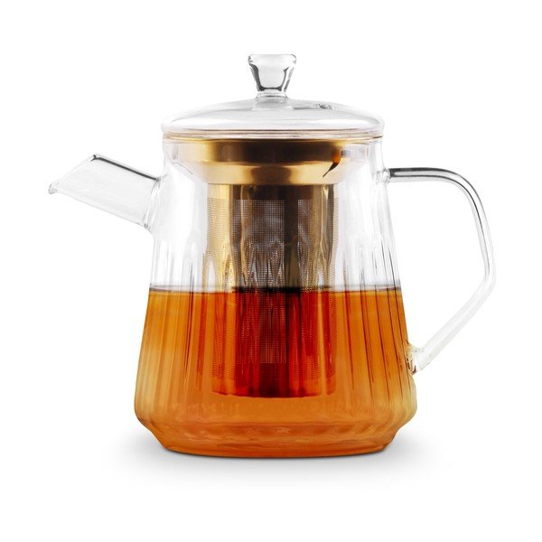 Zelta krāsas stikla tējkanna ar sietiņu 900 ml Mia – Vialli Design-image-4