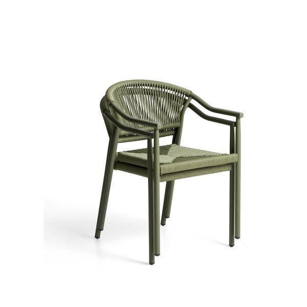 Zaļš rotangpalmas dārza krēsls Livadia – Kave Home-image-4