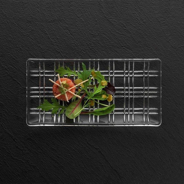 Taisnstūra formas trauks no kristāla stikla Nachtmann Square Plate, garums 28 cm-image-1