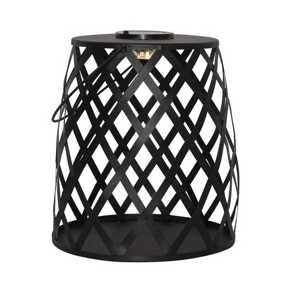 Melna LED laterna Star Trading Calabria, augstums 28 cm