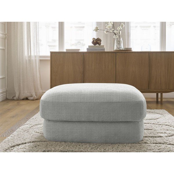 Gaiši pelēks kāju soliņš no šenila auduma Leonore – Bobochic Paris-image-3