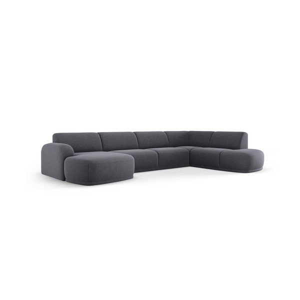 Pelēks samta stūra dīvāns Erin – Micadoni Home-image-2