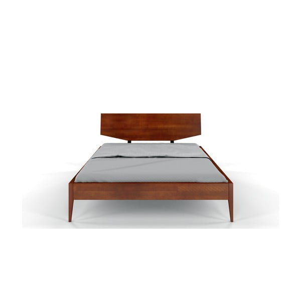 Tumši brūna dižskābarža masīvkoka divvietīga gulta 200x200 cm Sund – Skandica-image-1