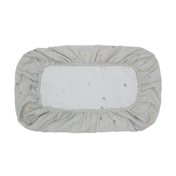 Pelēks muslīna palags mazuļiem Kindsgut Dots, 60 x 120 cm-image-4