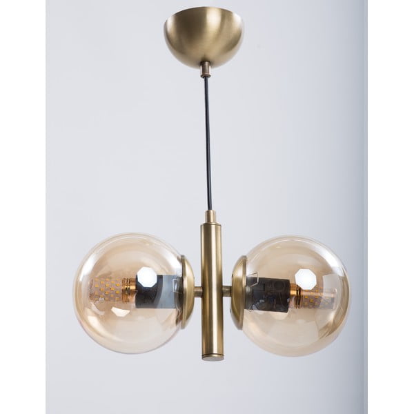 Zelta krāsas piekaramā lampa ar stikla abažūru Monera – Squid Lighting-image-1