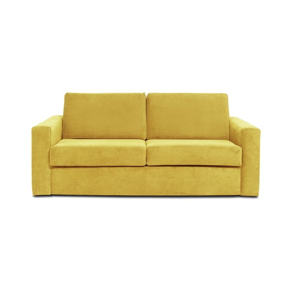 Dzeltens velveta izvelkamais dīvāns Scandic Elbeko