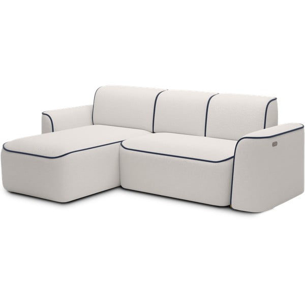 Zils/krēmkrāsas stūra dīvāns no buklē auduma (ar kreiso stūri/ar zvilni) Ume – ELTAP-image-2