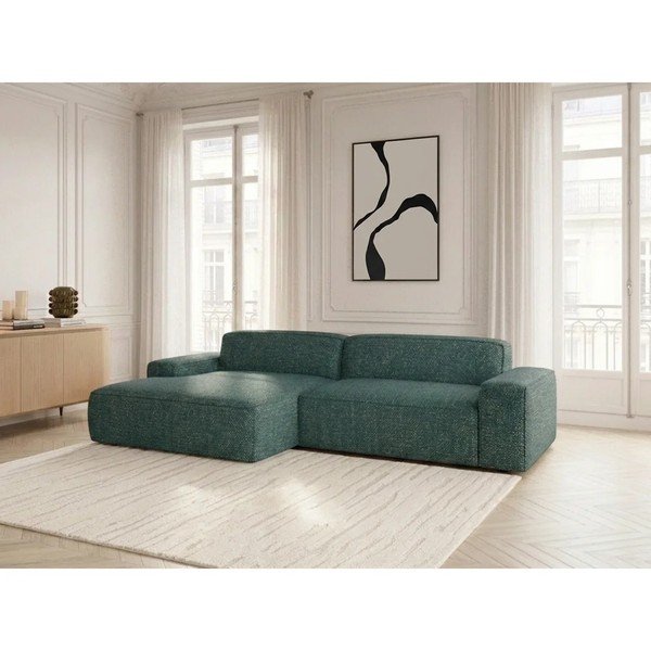 Zaļš salokāms/su elektriniu sėdynės reguliavimu stūra dīvāns (ar kreiso stūri) Abel – Bobochic Paris-image-2