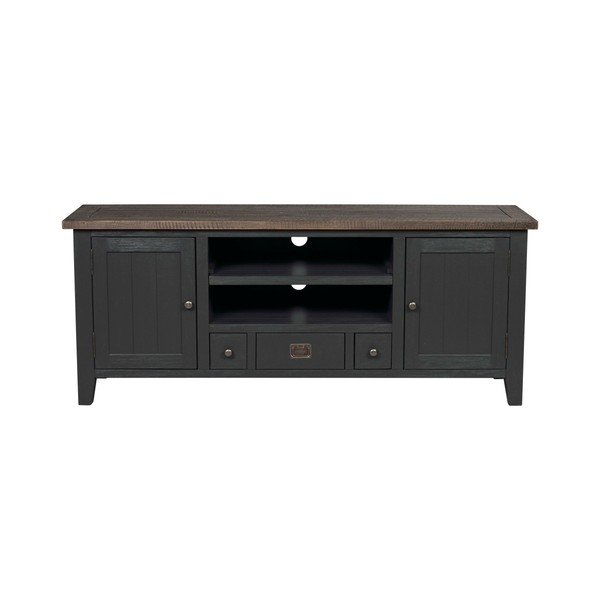Tumši pelēka koka TV kumode Rowico Nottingham, garums 160 cm-image-1