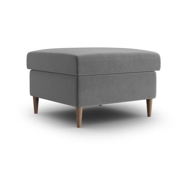 Gaiši pelēks samta kāju soliņš Kyoto – Cosmopolitan Design-image-1